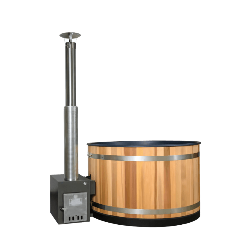 Almost Heaven - Kirami 4-Person Wood-Heated Barrel Soak Tub for Hot & Cold Plunges