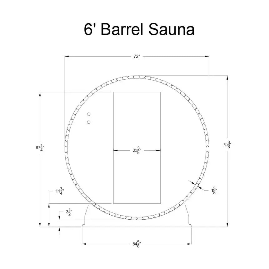 Almost Heaven 6′ x 4’+1′ Vienna 2-Person Barrel Sauna - Image 11
