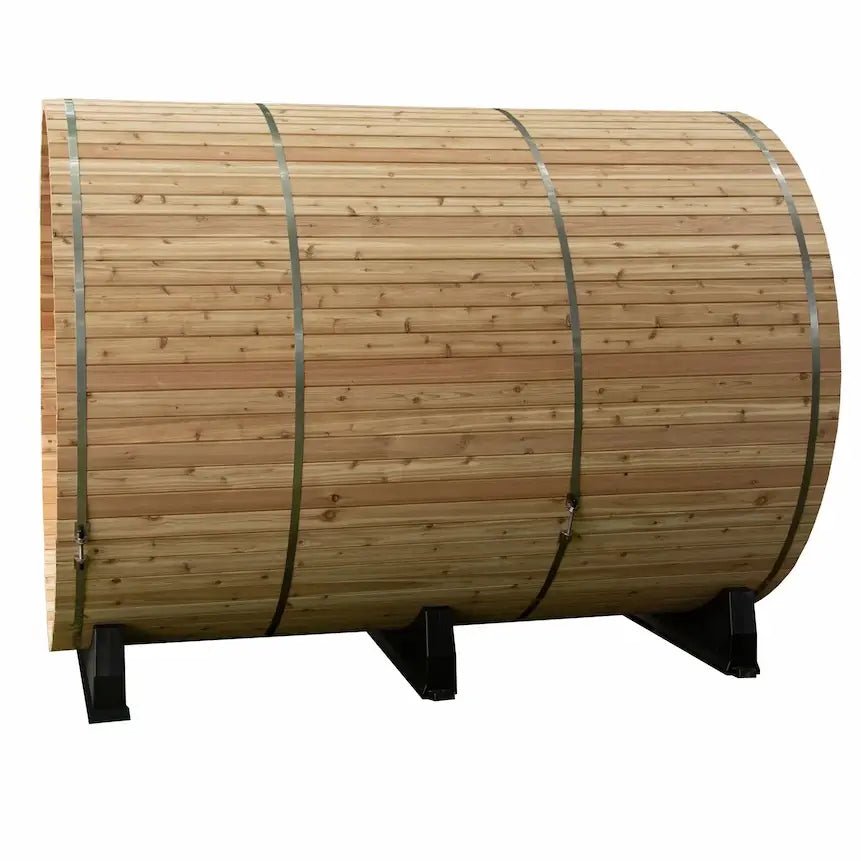 Almost Heaven 6′ x 6’+2′ Charleston 6-Person Barrel Sauna - Image 3