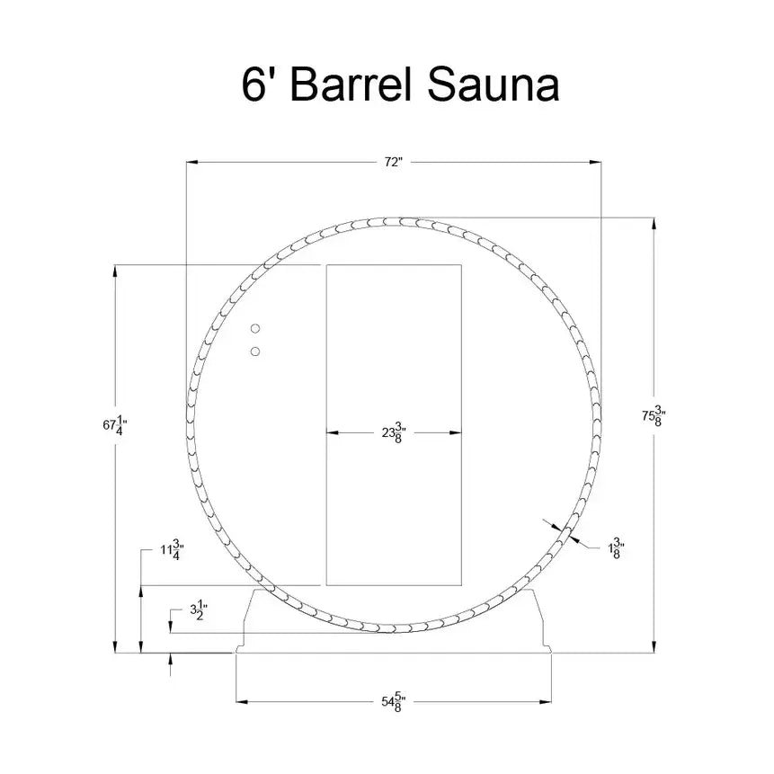 Almost Heaven 6′ x 6′ Pinnacle 4-Person Barrel Sauna - Image 11