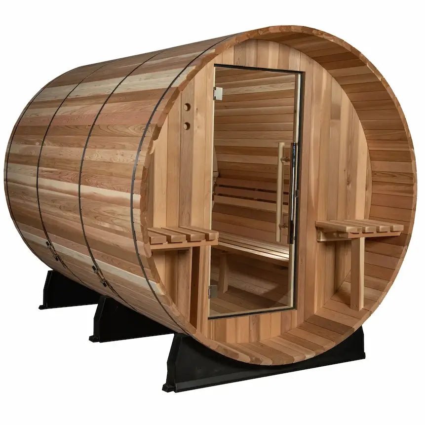 Almost Heaven 6′ x 7’+1′ Huntington 6-Person Barrel Sauna