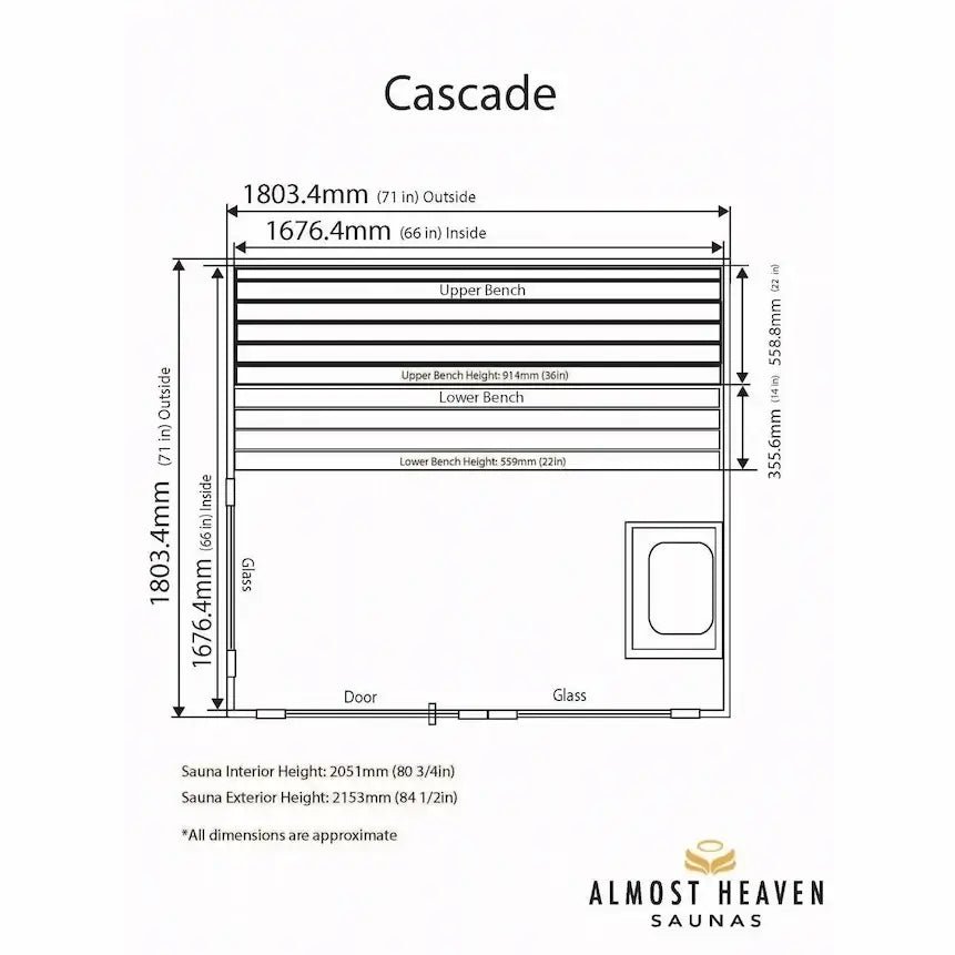 Almost Heaven Cascade 4-Person Sauna - Image 5