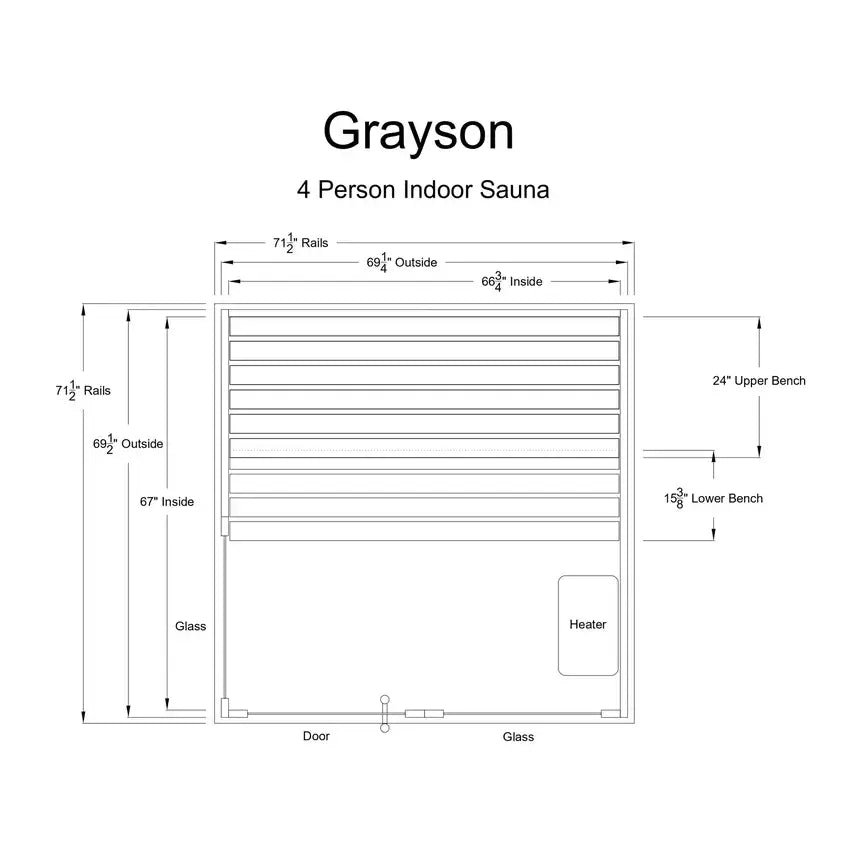 Almost Heaven Grayson 4 Person Indoor Sauna - Image 7