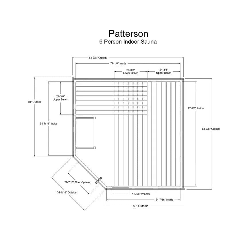 Almost Heaven Patterson 6 Person Sauna - Image 6