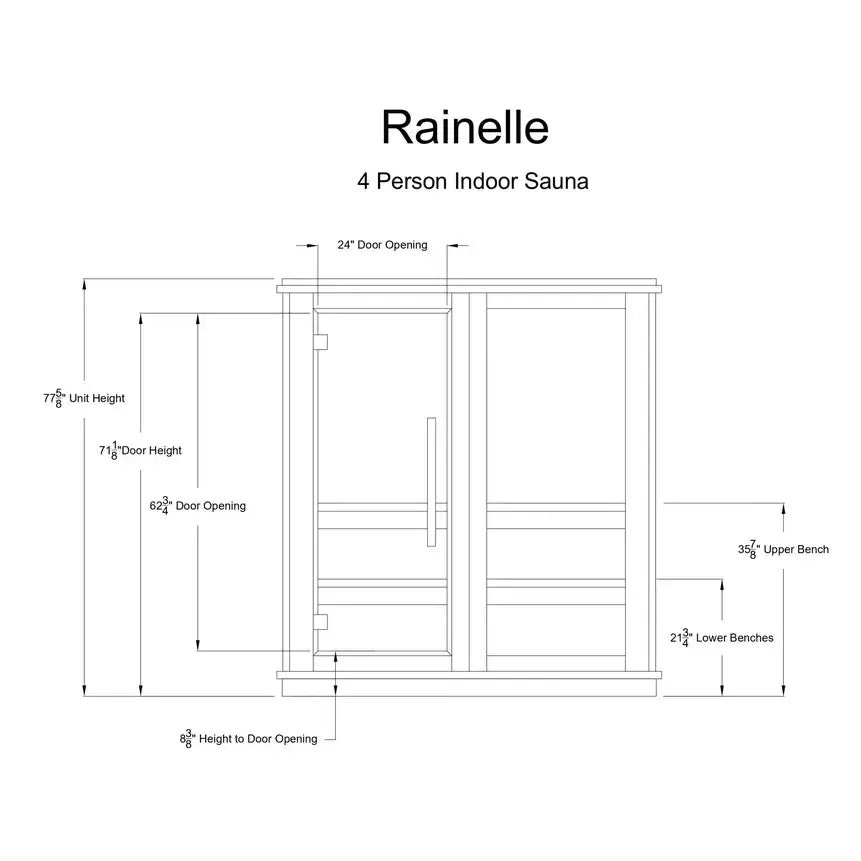Almost Heaven Rainelle 4 Person Indoor Sauna - Image 6
