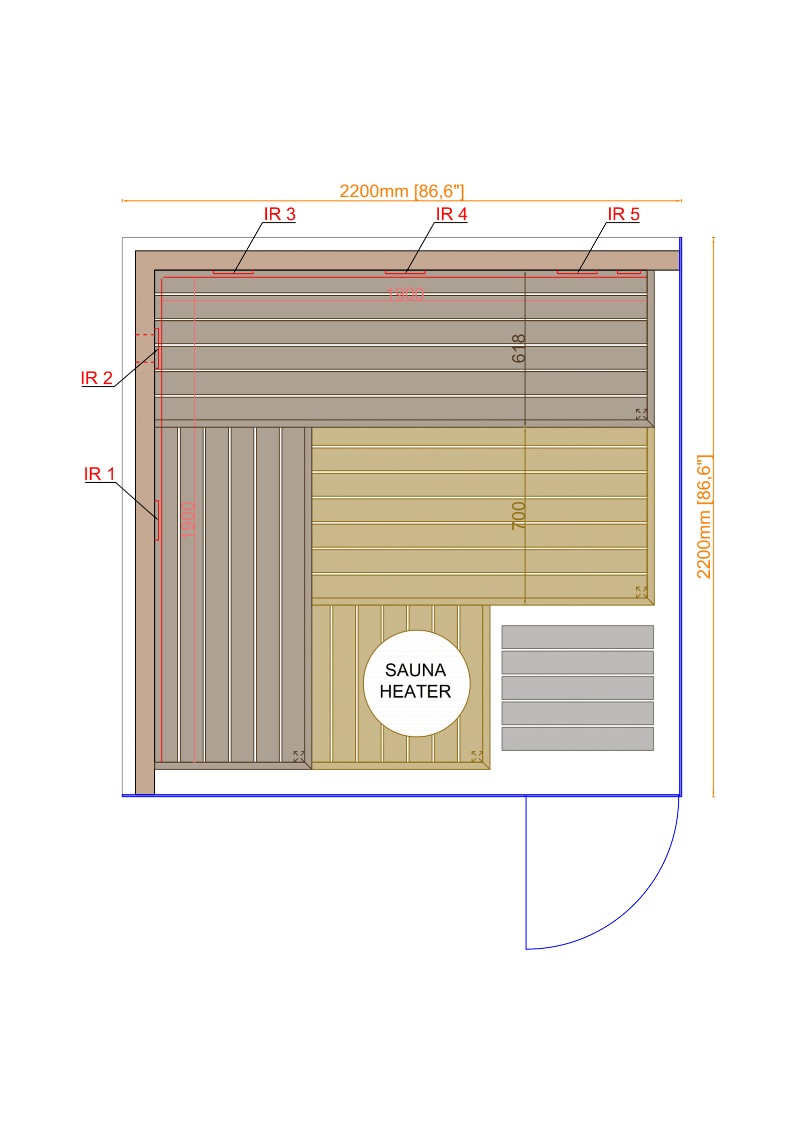 ThermaSol Lumaria Indoor Sauna Cabin – Large - Image 3