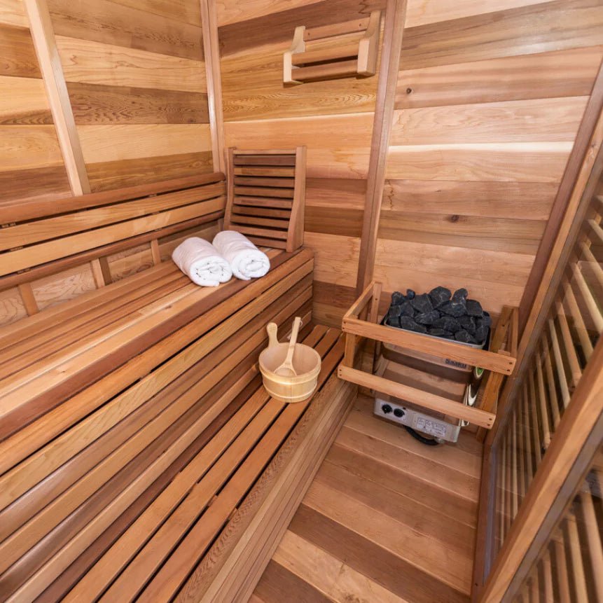 Dundalk Pure Cube CU580D Outdoor Sauna - Clear Cedar - Image 7