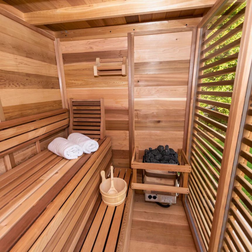 Dundalk Pure Cube CU580D Outdoor Sauna - Clear Cedar - Image 8