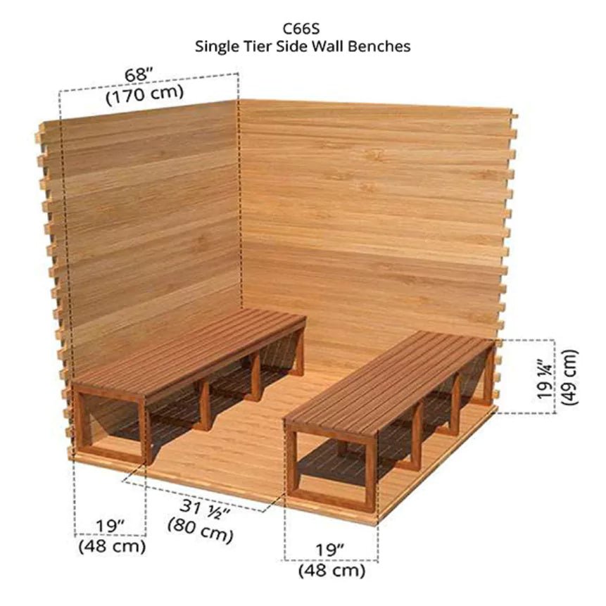 Dundalk 6′ x 6′ Outdoor Cabin Sauna - Knotty Red Cedar - Image 4