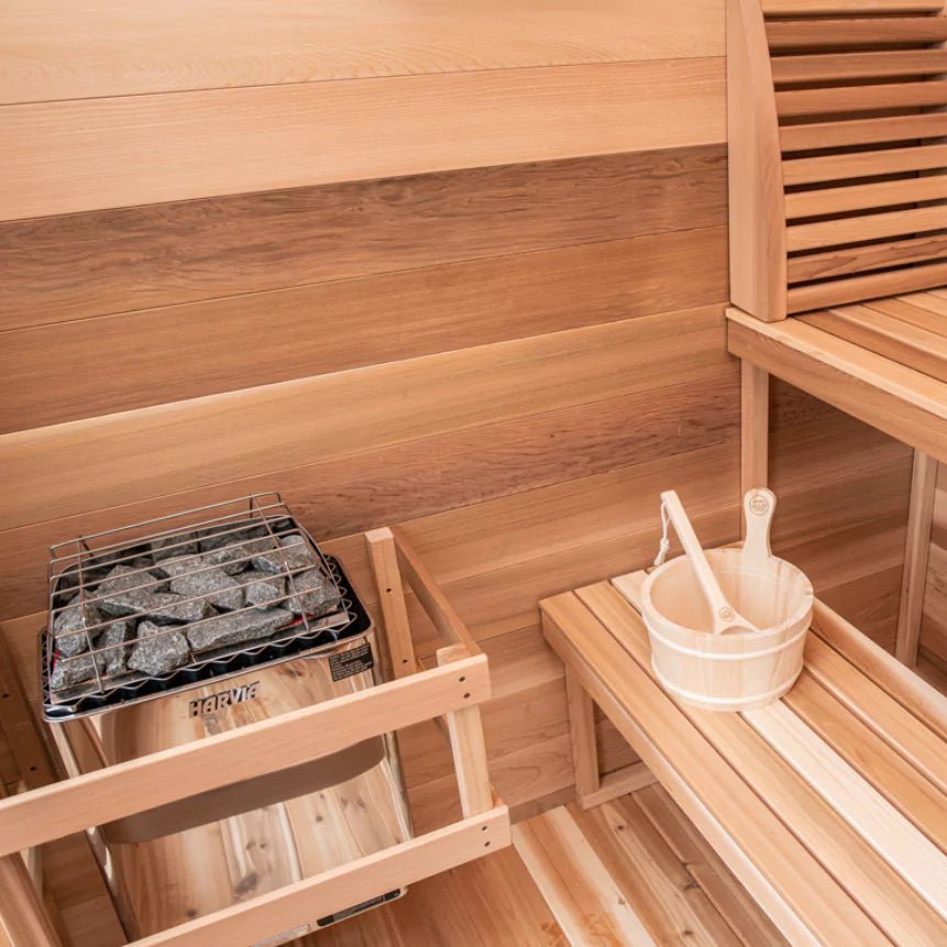 Dundalk 6′ x 8′ Outdoor Cabin Sauna - Clear Cedar - Image 8