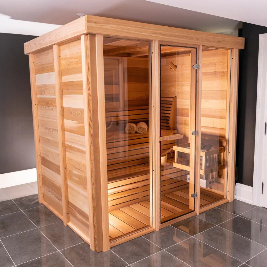 Dundalk Pure Cube PU572 Indoor Sauna - Knotty Red Cedar - Image 4